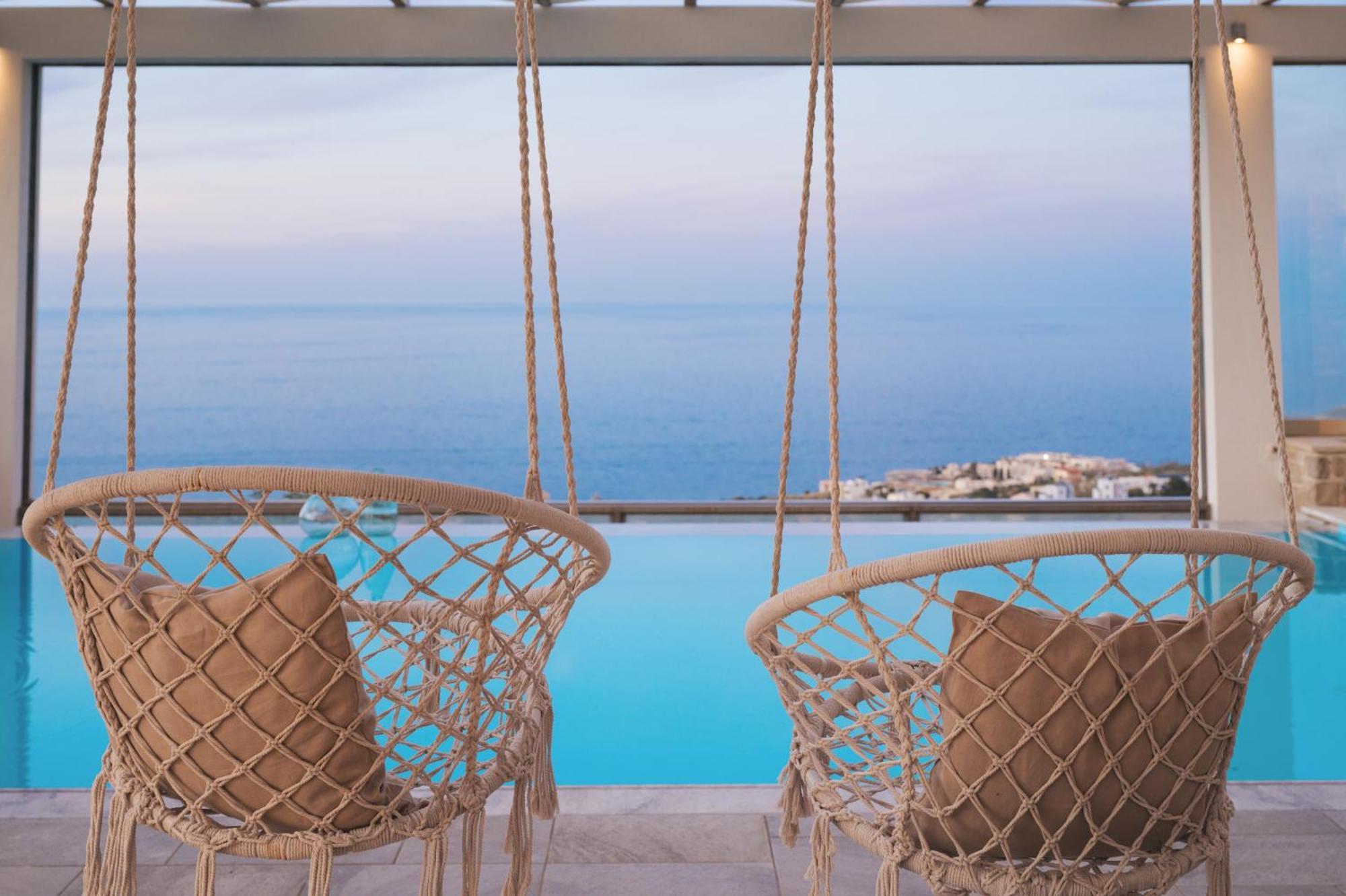 Minimalist Mediterranean Blue Key Villa With Sea View & Infinity Heated Pool Agia Pelagia Zewnętrze zdjęcie